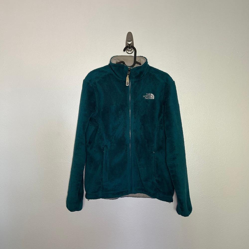 The North Face Osito Fleece Jacket Teal Blue Full Zip Women Small S/P
